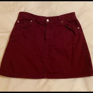 Top Shop Burgundy Mini Skirt
